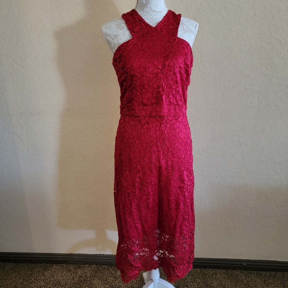 Sam Edelman Red Lace Sleeveless Dress Sz 8
